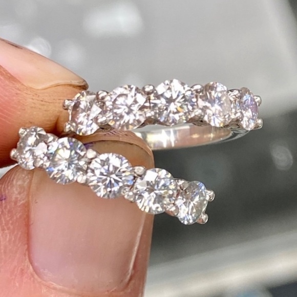 1.25 Carat Moissanite Diamond Wedding Band - Picture 6 of 7